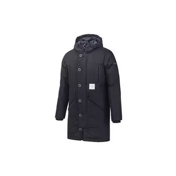 Anta толстый однотонный пуховик средней длины с капюшоном, мужская верхняя одежда, черный 15941970-3 S