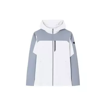 Anta Training Series Color Block Zip-Up Hooded Sports Jacket Men Jackets Clear-Wind-Gray Rain-Gray 152427601-1 XXL