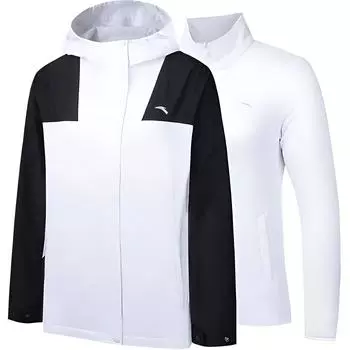 Anta Training Series Color Block Zipper Hooded Three-In-One Detachable Liner Waterproof Windproof Warm Jacket Women Jacket Snow-White 162447615-4 2XL
