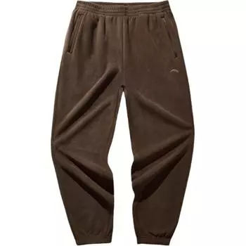 Anta Training Series Fleece Lined Warm Casual Knitted Sports Pants Men bottoms Chestnut-Brown 952447305-2 2XL