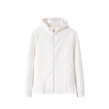 Anta Training Series Hooded Solid Color Long Sleeve Jacket Women jackets Paper-White 162447757RS-1 S