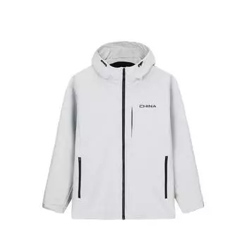 Anta Training Series Letter Hooded Zipper Long Sleeve Jacket Men jackets Light-Pink Gray 152517655R-1 XL