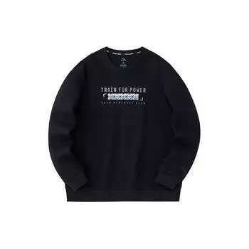 Anta Training Series Letter Круглый вырез Эластичный удобный трикотажный спортивный свитшот Мужской свитшот Basic-черный 152417706-4 L