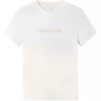 Anta Training Series Letter Round Neck Breathable Versatile Short Sleeve T-Shirt Women T-Shirts Paper-White 162527124-1 L