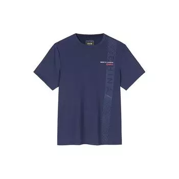 Anta Training Series Letter Round Neck Moisture Wicking Comfortable Versatile Short Sleeve T-Shirt Men T-Shirts Deep-Night-Blue 152427161-3 S