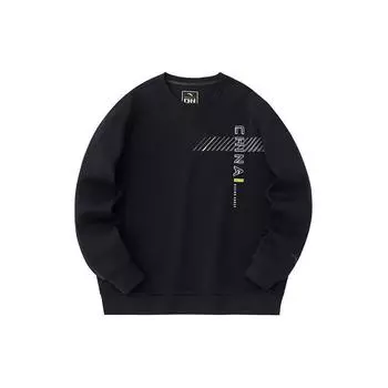 Anta Training Series Letter Round Neck Pullover Sports Casual Hoody Men sweatshirt Basic-Black 152417744-3 2XL