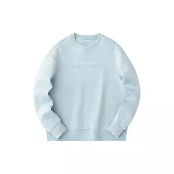 Anta Training Series Letter Round Neck Pullover Loose Hoody Women sweatshirt Crystal-Blue 162417732-2 XL