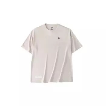 Anta Training Series Letter Round Neck Pullover Short Sleeve Drop Shoulder T-Shirt Men Tops Gray 952427122-3 3XL