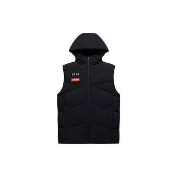 Anta Training Series Letter Zipper Hooded No Sleeves Down Жилеты мужские Базовые-черные 152347919-2 M
