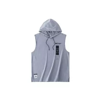 Anta Training Series Lettered Hooded Pullover Sleeveless Sports Vest Men vest Storm-Gray 152427128-2 2XL