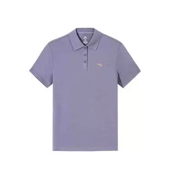 Anta Training Series Lifestyle Solid Color Comfortable Breathable Versatile Short Sleeve Polo Shirt Women Polo Shirt Light-Gray Purple 162527146-4 S