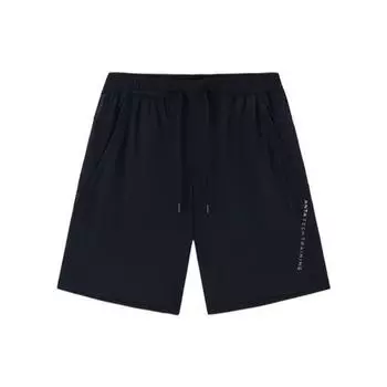 Anta Training Series Logo Letter Straight Leg Five-Point Shorts Men shorts Basic-Black 152327325-2 S