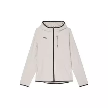 Anta Training Series Logo Letter Warm Windbreaker Men Outerwear Mushroom-Gray 952447602-1 3XL