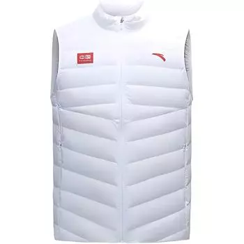 Anta Training Series Logo Stand Collar Slim Fit Warm Vest Men Vests Pure-White 152447925-1 XL