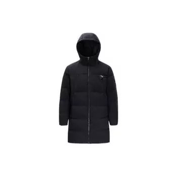 Anta Training Series, однотонная толстая теплая куртка на утином пуху с принтом логотипа, мужская верхняя одежда, черная 152317908-3