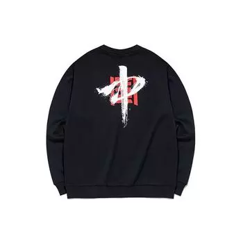 Anta Training Series Plus бархатный свободный пуловер с круглым вырезом, мужские топы, черный 952137742-2 L