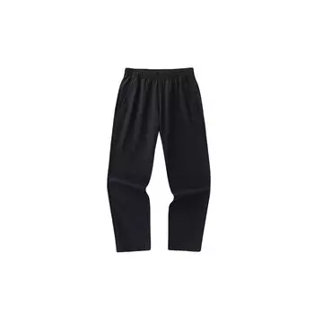 Anta Training Series Simple Casual Tapered Fleece Knit Sports Pants Men Bottoms Basic-Black 152347317-1 M