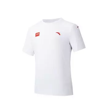 Anta Training Series Simple Versatile Brand Logo Round Neck Comfortable Quick-Dry Short Sleeve T-Shirt Men Tops Pure-White 152527164-1 S