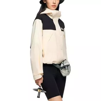 Anta Тренировочная серия однобортная дышащая куртка с капюшоном и длинным рукавом женские куртки Basic-черный ванильно-кремовый 962437603-5 M