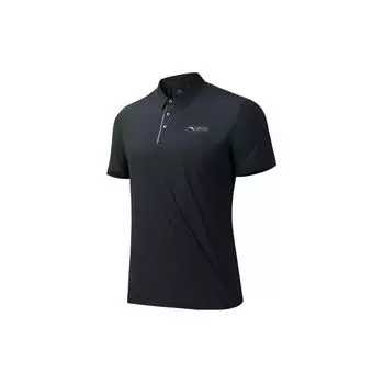 Anta Training Series Solid Color Comfortable Breathable Casual Polo Shirt Men tops Basic-Black 952427111-4 M