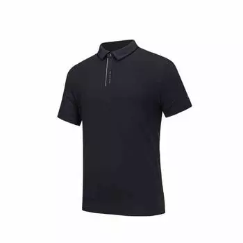 Anta Training Series Solid Color Comfortable Versatile Breathable Casual Short Sleeve Polo Shirt Men Polo Shirts Black 152527145-5 M