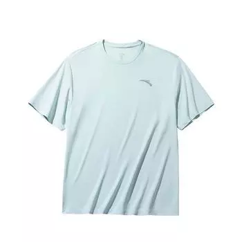 Anta Training Series Solid Color Logo Round Neck Moisture Wicking Thin Short Sleeve T-Shirt Men T-Shirts Light-Blue 152437173-2
