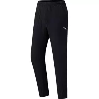 Anta Training Series Solid Color Mid-Rise Drawstring Breathable Versatile Cuffed Sports Pants Men bottoms Black 952527526-2 S