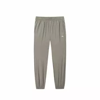 Anta Training Series Solid Color Mid-Rise Drawstring Breathable Versatile Cuffed Knitted Sports Pants Women bottoms Dark-Green 962527314-2 XS