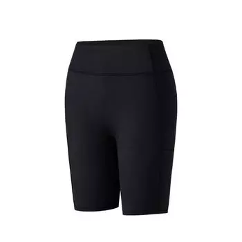 Anta Training Series Solid Color Mid-Rise Breathable Versatile Tight Sports Shorts Women shorts Black 962527306-5 XS
