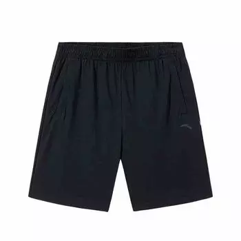 Anta Training Series Solid Color Mid-Rise Drawstring Breathable Versatile Five-Point Sports Shorts Men shorts Basic-Black 152527310-2 4XL