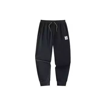 Anta Training Series Solid Color Mid-Rise Drawstring Breathable Cuffed Knit Sports Pants Men pants Black 152427322-2 XL