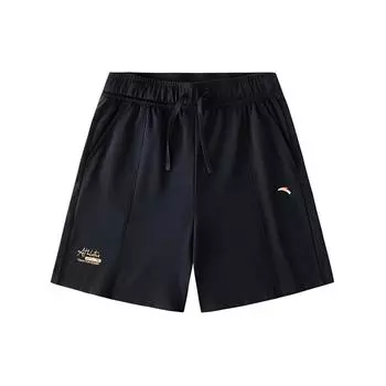 Anta Training Series Solid Color Mid-Rise Straight Leg Casual Shorts Women shorts Basic-Black 162427308-3 XL