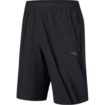 Anta Training Series Solid Color Mid-Rise Comfortable Versatile Breathable Five-Point Sports Shorts Men shorts Black 152437511-1 XL