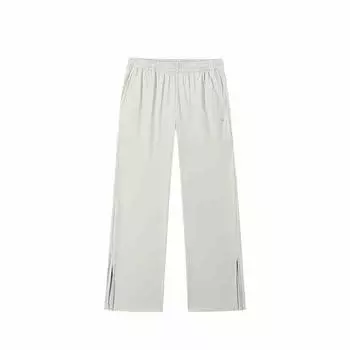 Anta Training Series Solid Color Mid Waist Drawstring Breathable Versatile Wide Leg Sports Pants Women Pants Pearl-Gray 962527303-1 XS