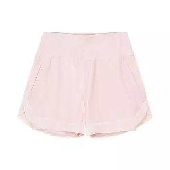 Anta Training Series Solid Color Mid Waist Fake Two Piece Straight Casual Shorts Women shorts Soft-Pink 962427507-3 XS