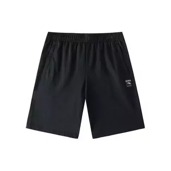 Anta Training Series Solid Color Mid Waist Loose Straight Leg Casual Shorts Men shorts Black 152427314-1 M