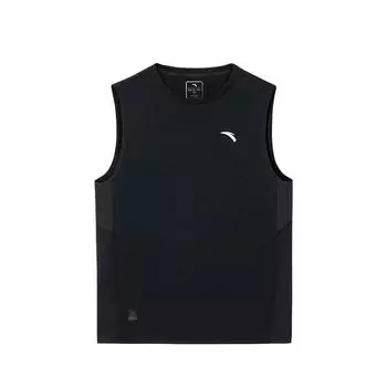 Anta Training Series Solid Color Round Neck Comfortable Breathable Versatile Casual Vest Men Vests Black 952527123-4 S
