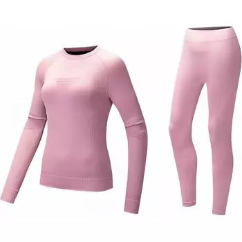 Anta Training Series Solid Color Round Neck Comfortable Breathable Long Sleeve T-Shirt Mid Waist Tight Sports Pants Fitness Set 952517202-2 M