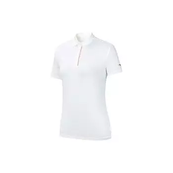 Anta Training Series Solid Color Running Sports Polo Shirt Women tops Paper-White 162427121-1 L