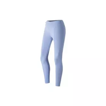 Anta Training Series Solid Color Straight Leg Tight Nine-Point Fitness Pants Women Pants Lavender-Blue 162217330-2 L