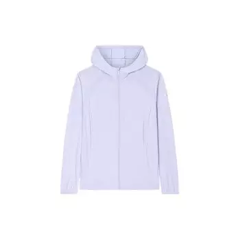 Anta Training Series Solid Color Zip-Up Hooded Loose Sports UV Protection Sun Protection Jacket Women Jacket Sakura-Purple 162427705-2 L