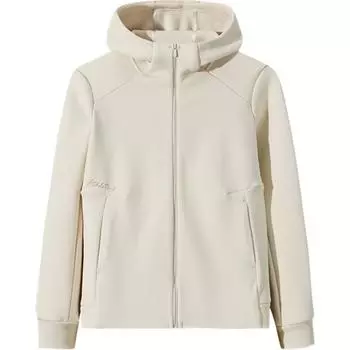 Anta Training Series Solid Color Zip-Up Hooded Comfortable Breathable Fleece Thickened Casual Jacket Women jackets White Tea 162447717N-3 S