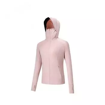 Anta Training Series Solid Color Zip-Up Hooded Comfortable Breathable Versatile Sun Protection Jacket Women jackets Mousse-Pink 962527703-2 XS
