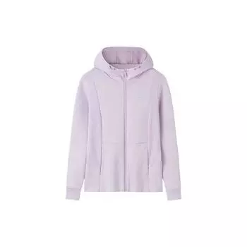 Anta Training Series Solid Color Zip-Up Hooded Long Sleeve Jacket Women jackets Vine-Flower-Purple 162337717-5 S