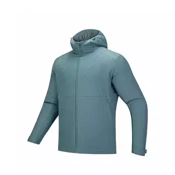 Anta Training Series Solid Color Zip-Up Hooded Comfortable Breathable Versatile Jacket Men jackets Ocean-Green 952517605-1 M