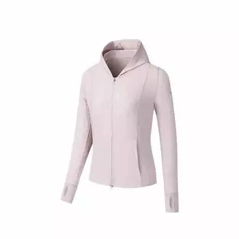 Anta Training Series Solid Color Zip-Up Hooded Comfortable Breathable Versatile Casual Jacket Women jackets Berry-Pink 162527733-2 XL