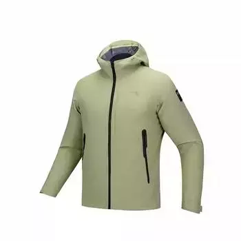 Anta Training Series Solid Color Zipper Hooded Casual Waterproof Wear-Resistant Jacket Men Jackets Moss-Green 152517625-7 L