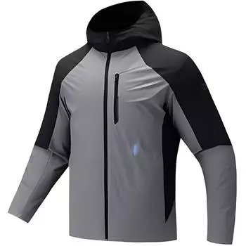 Anta Training Series Sports Casual Minimalist Color Block Jacket Men Jacket Basic-Black Calm-Gray 152447610N-2 2XL