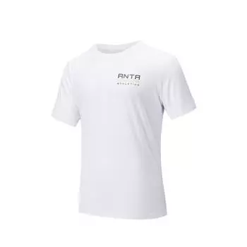 Anta Training Series Sports Casual Simple Solid Color Round Neck Pullover Short Sleeve T-Shirt Men Tops Pure-White 152527102-1 S