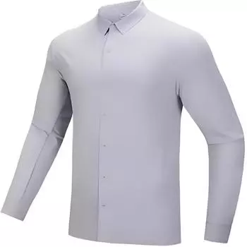Anta Training Series Sports Casual Simple Solid Color Polo Long Sleeve Shirt Men shirts Mud-Lime 952517101-1 S